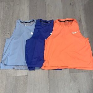 Nike Sleeveless Tops - Light Blue, Royal Blue, and Orange 🍊